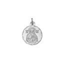 Medalla de la Virgen del Perpetuo Socorro Redonda Plata de Ley 925 mls