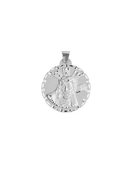 Medalla Cristo del Gran Poder Redonda Rostro Plata | Joyería Parejo