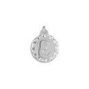 Medalla Redonda de la  Virgen Niña en Plata de Ley 925 mls