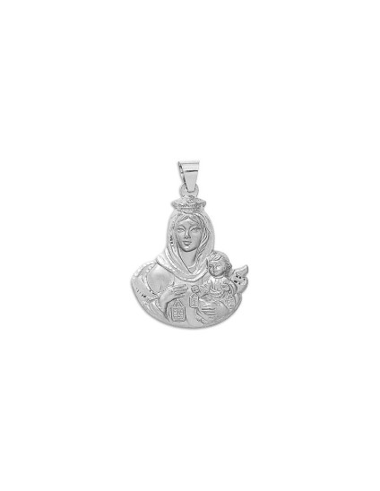 Medalla de la Virgen del Carmen Silueta Plata de Ley | Joyería Parejo