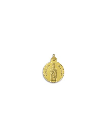 Medalla Redonda de la Virgen de la Mercé en Oro 18k