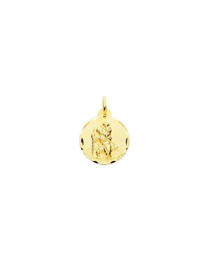 Medalha Redonda São Cristóvão Ouro 18k | Joyería Parejo