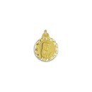 Medalla Redonda del Rostro de la Virgen Niña en Oro 18k