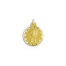 Medalla Redonda de la Virgen Niña en Oro 18k