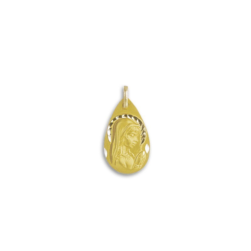 Medalla Lágrima Virgen Niña Oro 18k - Envío Gratis