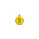 Medalla Redonda de la Virgen de Linarejos en Oro 18k