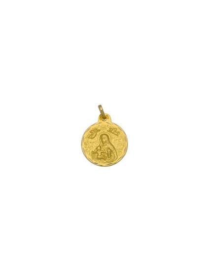 Medalla Redonda de la Virgen de Cinta en Oro 18k