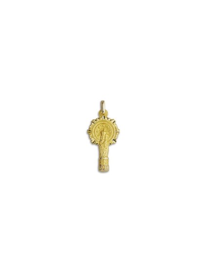 Medalha Virgem do Pilar Zaragoza em Ouro 18k - Elegância e Fé
