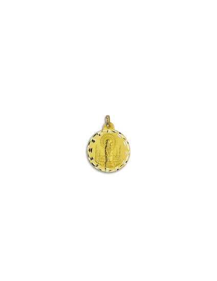 Medalha Redonda da Virgem do Pilar de Saragoça Ouro 18k