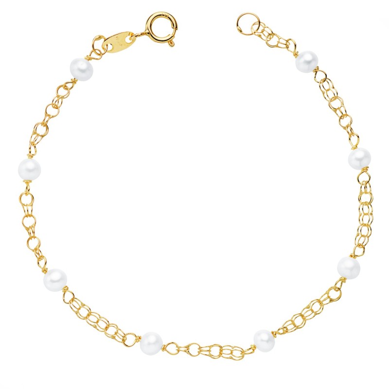 Pulsera Perlas Oro 18k Comunión | Compra Ahora