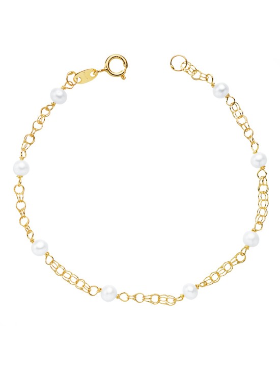 Pulsera Perlas Oro 18k Comunión | Compra Ahora