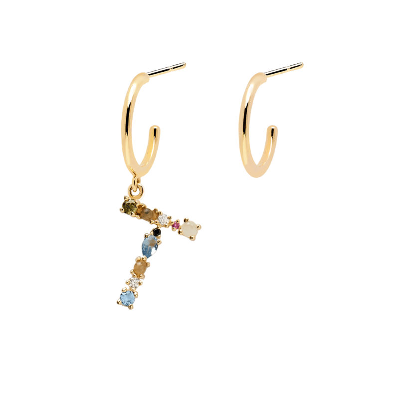 Pendientes P D Paola Letra T - Compra Oficial