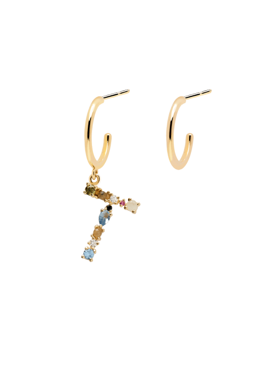 Pendientes P D Paola Letra T - Compra Oficial