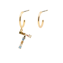 Pendientes P D Paola Letra T Plata 925MM Dorada