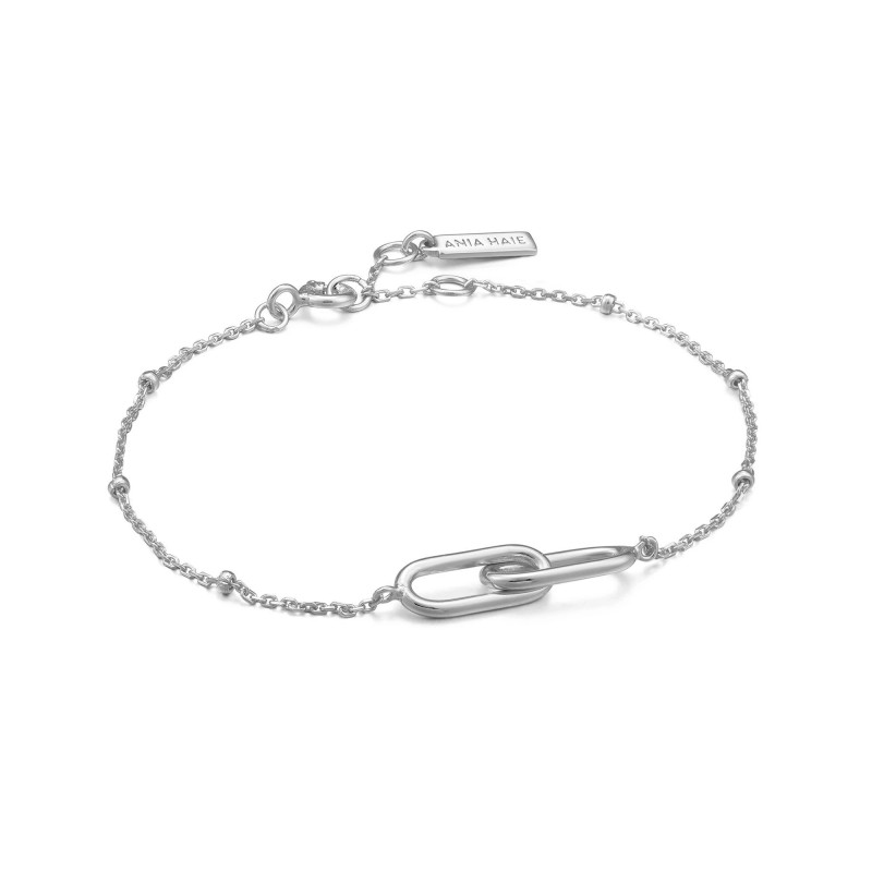 Pulsera Ania Haie Silver Beaded Chain Link B021-01H Plata de Ley | Joyería Parejo