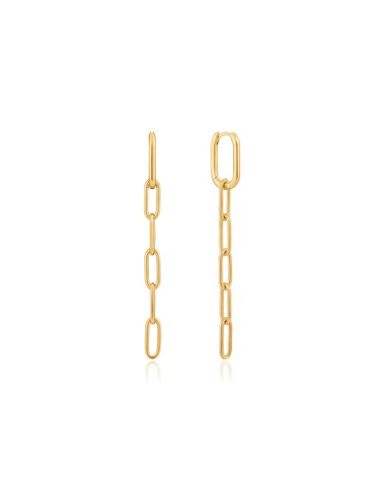 Pendientes Ania Haie Gold Cable Link E021-02G Plata de Ley