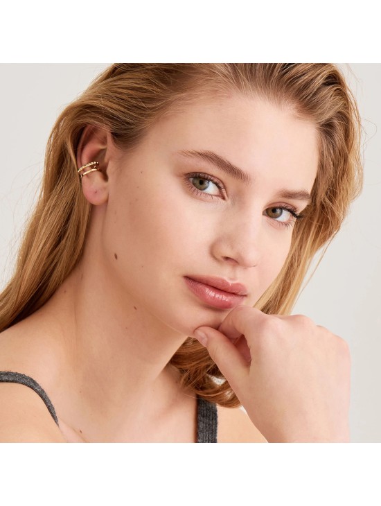 Pendiente Ania Haie Gold Spike Earcuff em Prata de Lei E025-09G
