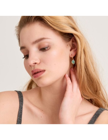 Pendientes Ania Haie Gold Abalone Hoop E027-01G Plata de Ley
