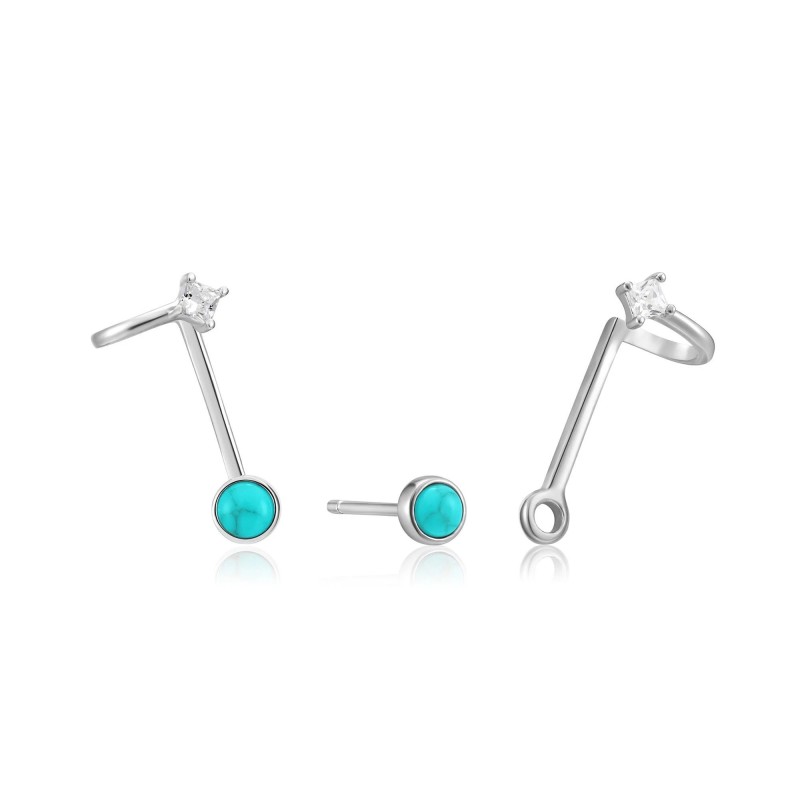 Brincos Ania Haie Gold Tidal Turquoise E027-03H Prata de Lei