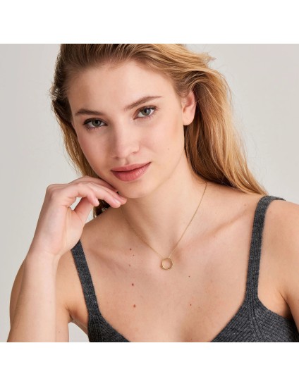 Colar Ania Haie Gold Luxe Circle N024-01G em Prata de Lei