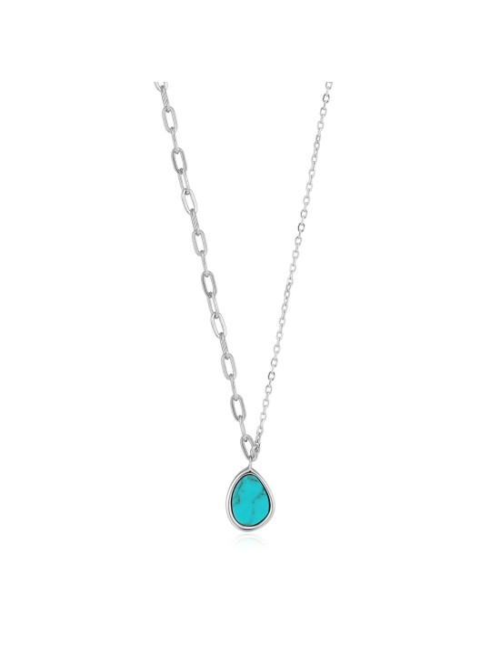 Colar Ania Haie Prata de Lei com Turquesa N027-02H