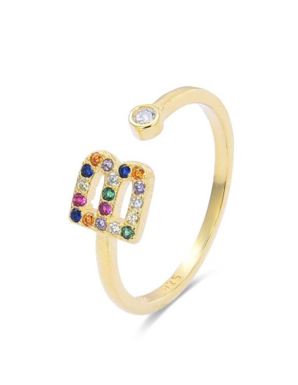 Luxenter Letter B Ring H2046Y20A00 Gold Sterling Silver