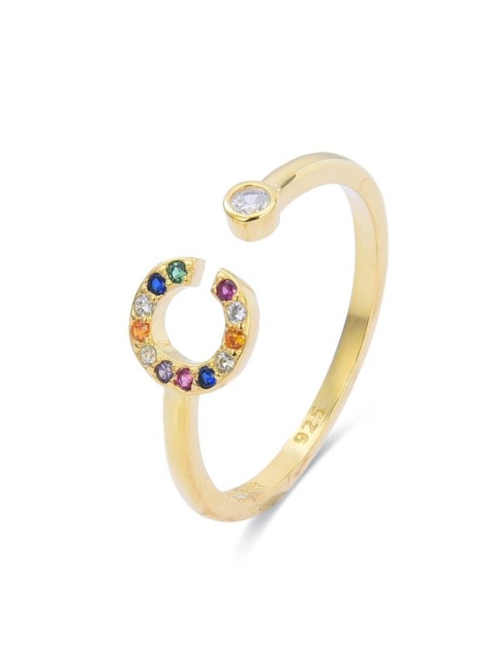 Anillo Luxenter Letra C H2046Y20C00 Plata de Ley Dorada