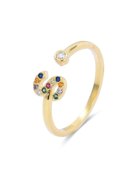 Anillo Luxenter Letra S H2046Y20S00 Plata de Ley Dorada