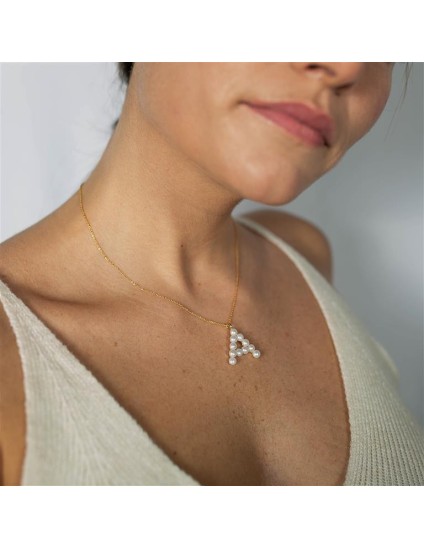 Luxenter Letter A Pendant PX005Y114A00 Gold Sterling Silver