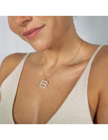 Colgante Luxenter Letra B em Prata Dourada | Joyería Parejo
