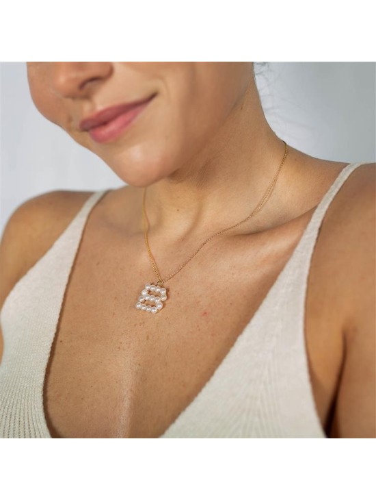 Colgante Luxenter Letra B em Prata Dourada | Joyería Parejo