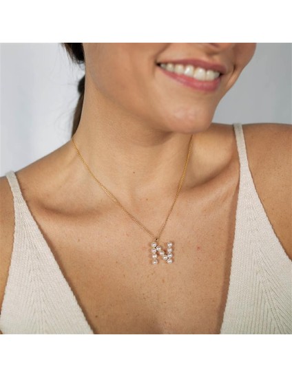 Colgante Luxenter Letra N PX005Y114N00 Plata de Ley Dorada | Joyería Parejo