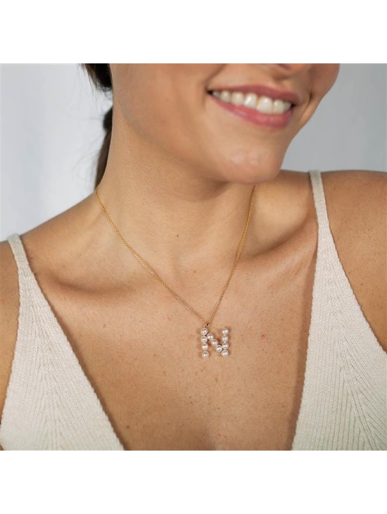 Colgante Luxenter Letra N PX005Y114N00 Plata de Ley Dorada | Joyería Parejo