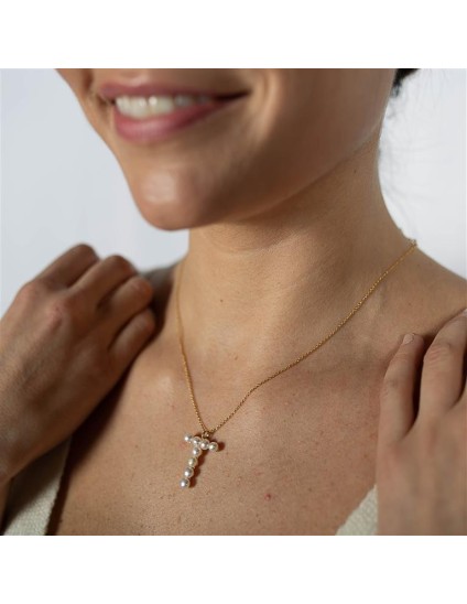 Colgante Luxenter Letra T PX005Y114T00 Plata de Ley Dorada | Joyería Parejo