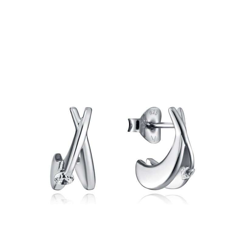 Viceroy Jewells Orecchini Donna In Argento 925 Con Zirconite – 7111E010-30, 10 Mm, Chiusura A Pressione