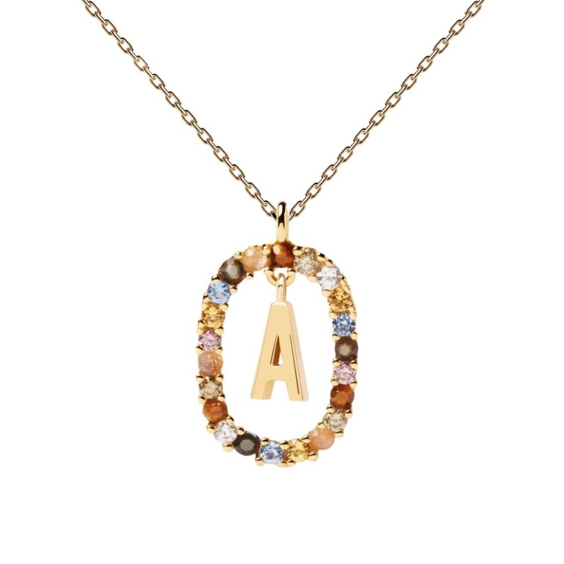 Colar P D Paola Letra A Prata 925 Dourado | Joyeria Parejo