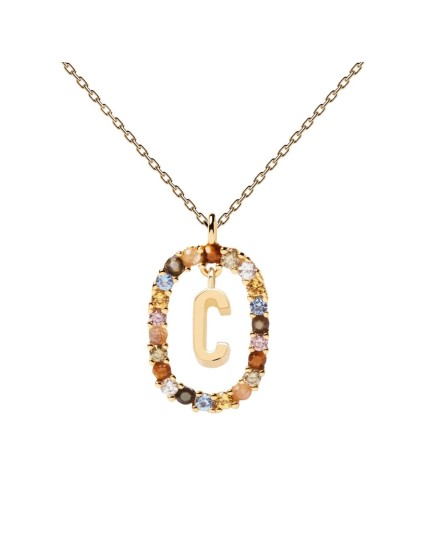 Colar P D Paola Letra C Prata 925 Dourado | Joyeria Parejo