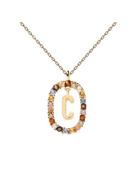 Colar P D Paola Letra C Prata 925 Dourado | Joyeria Parejo