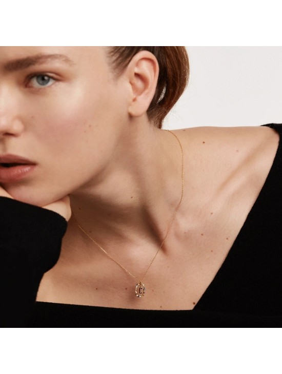 Colar P D Paola Letra C Prata 925 Dourado | Joyeria Parejo