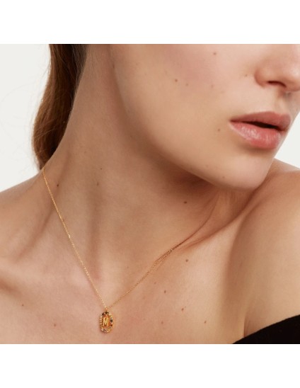 P D Paola Letter M Necklace 925 Silver Gold Plated | Joyería Parejo