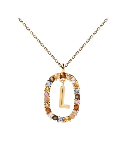 P D Paola Letter L Necklace 925 Silver Gold Plated | Joyería Parejo