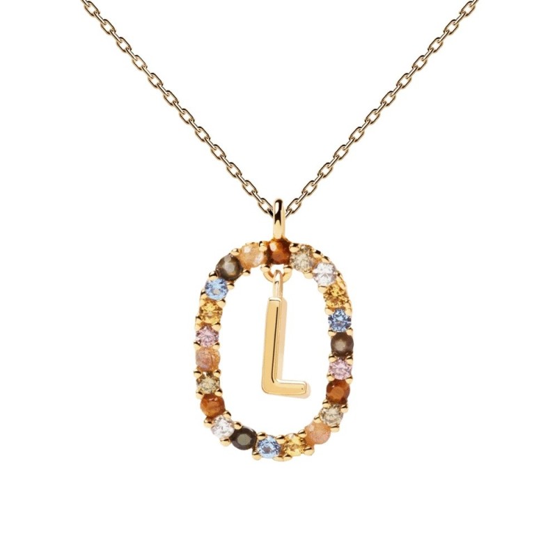 Collar P D Paola Letra L Plata 925MM Dorada | Joyería Parejo