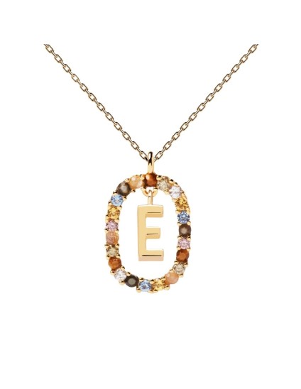 Colar P D Paola Letra E Prata 925 Dourado | Joyeria Parejo