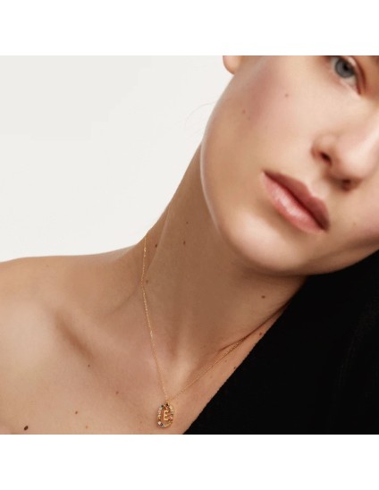 P D Paola Letter E Necklace 925 Silver Gold Plated | Joyería Parejo