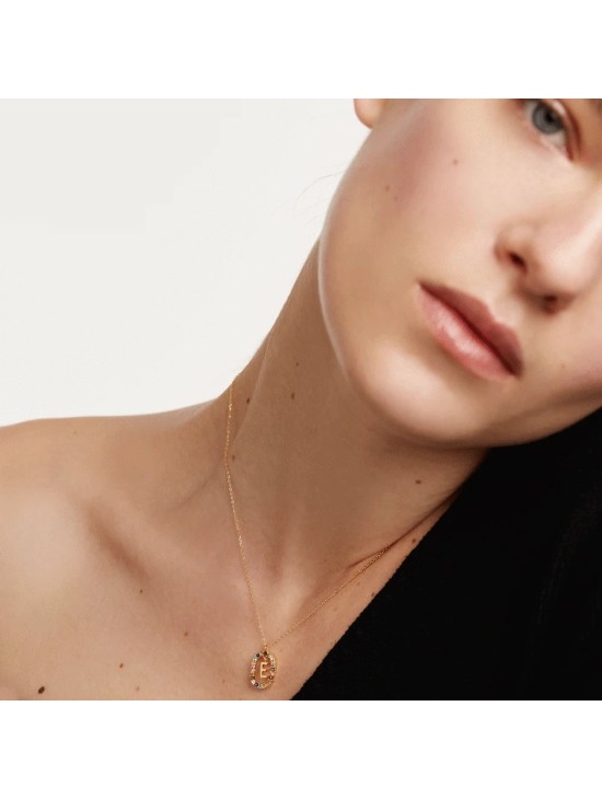 Colar P D Paola Letra E Prata 925 Dourado | Joyeria Parejo