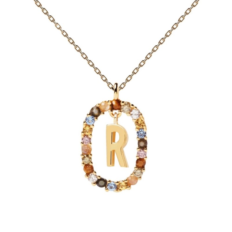 Collar P D Paola Letra R Plata 925MM Dorada | Joyería Parejo