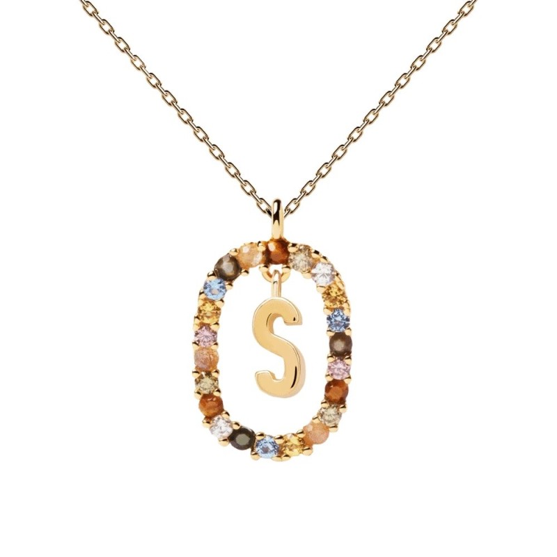 Collar P D Paola Letra S Plata 925MM Dorada | Joyería Parejo