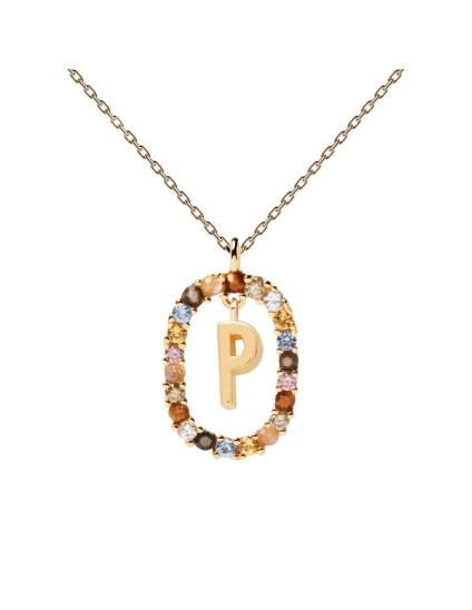 Colar P D Paola Letra P Prata 925 Dourado | Joyeria Parejo