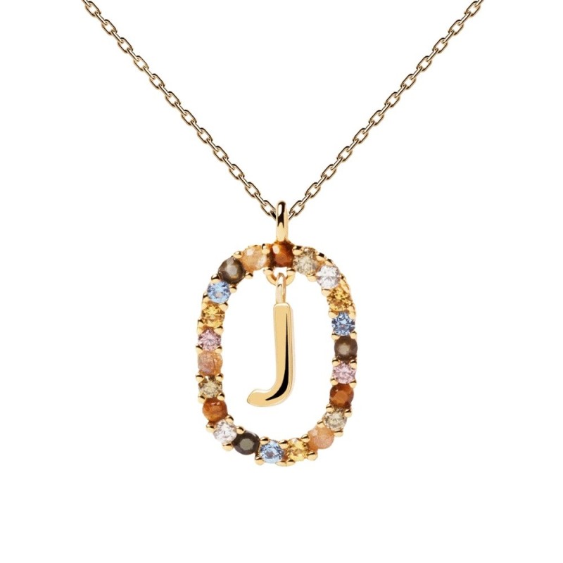 Collar P D Paola Letra J Plata 925MM Dorada | Joyería Parejo