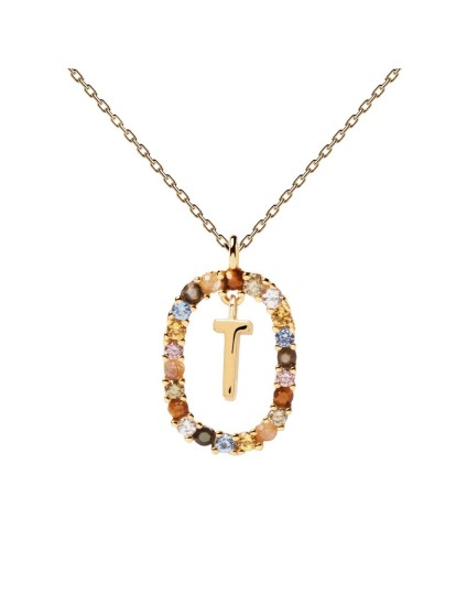 Collar P D Paola Letra T Plata 925MM Dorada | Joyería Parejo